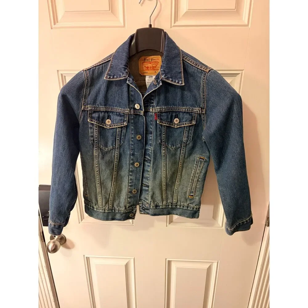 Levis Vintage Denim Trucker Mens Jacket Size Medium Made In USA Blue